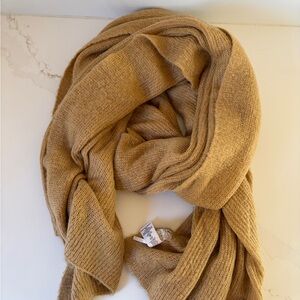 Free People Camel Knit blanket Scarf